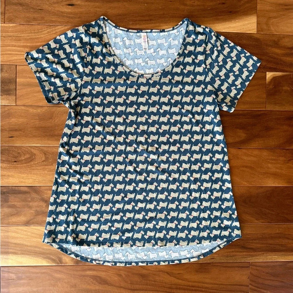 LuLaRoe Dog Print Scottish Terrier Classic Tee size XL - Picture 1 of 3